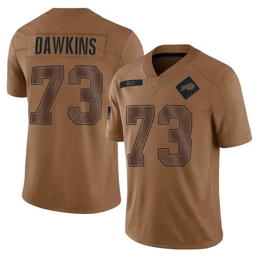 Kdoa B.Bills #73 Dion Dawkins Player Brown Salute To Service Limited  Stitched Jerseys