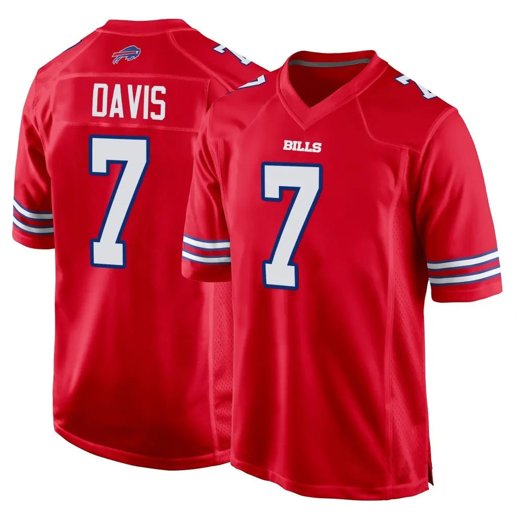 Kdoa B.Bills #7 Ray Davis Player Red Home Game Stitched Jerseys