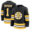Kdoa B.Bruins #1 Jeremy Swayman Black Home Premium Stitched Jerseys