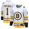 Kdoa B.Bruins #1 Jeremy Swayman White Away Breakaway Player Stitched Jerseys