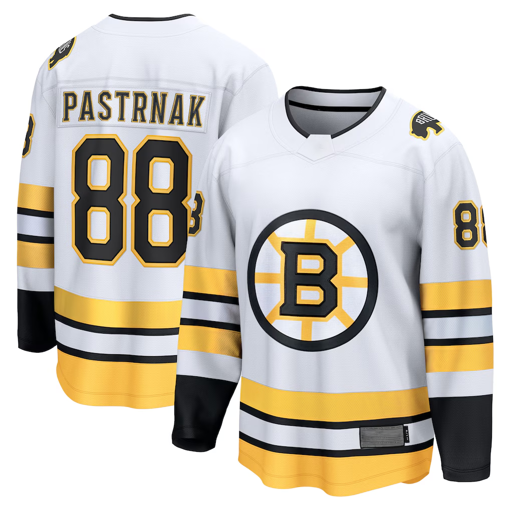 Kdoa B.Bruins #88 David Pastrnak White Away Breakaway Player Stitched Jerseys