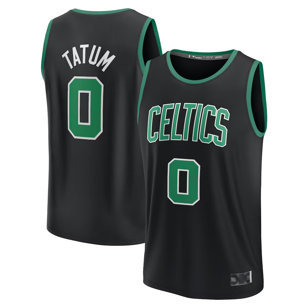 Kdoa B.Celtics #0 Jayson Tatum  Black Fast Break Replica Player Jerseys - Statement Edition