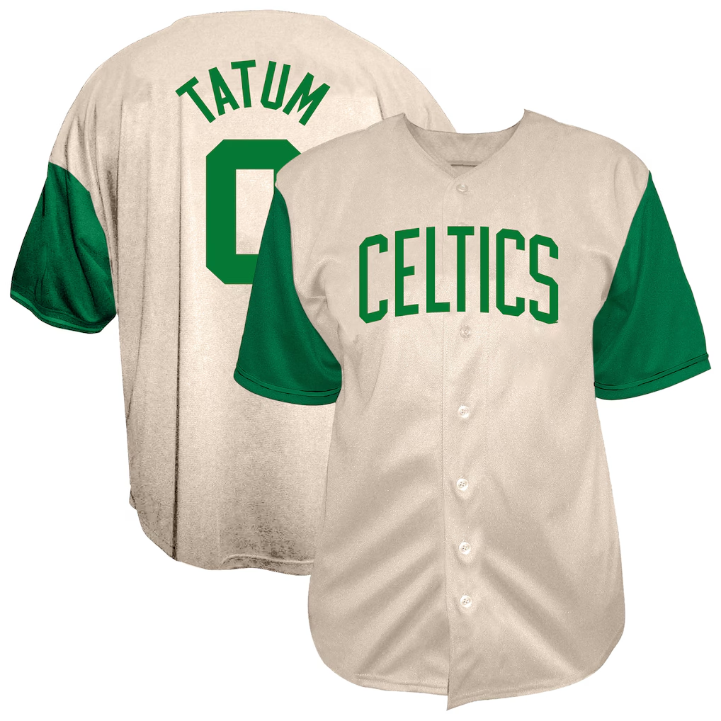 Kdoa B.Celtics #0 Jayson Tatum  Cream Baseball Jerseys
