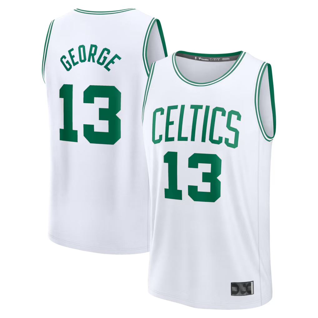 Kdoa B.Celtics #13 Paul George  White Fast Break Replica Jerseys - Association Edition