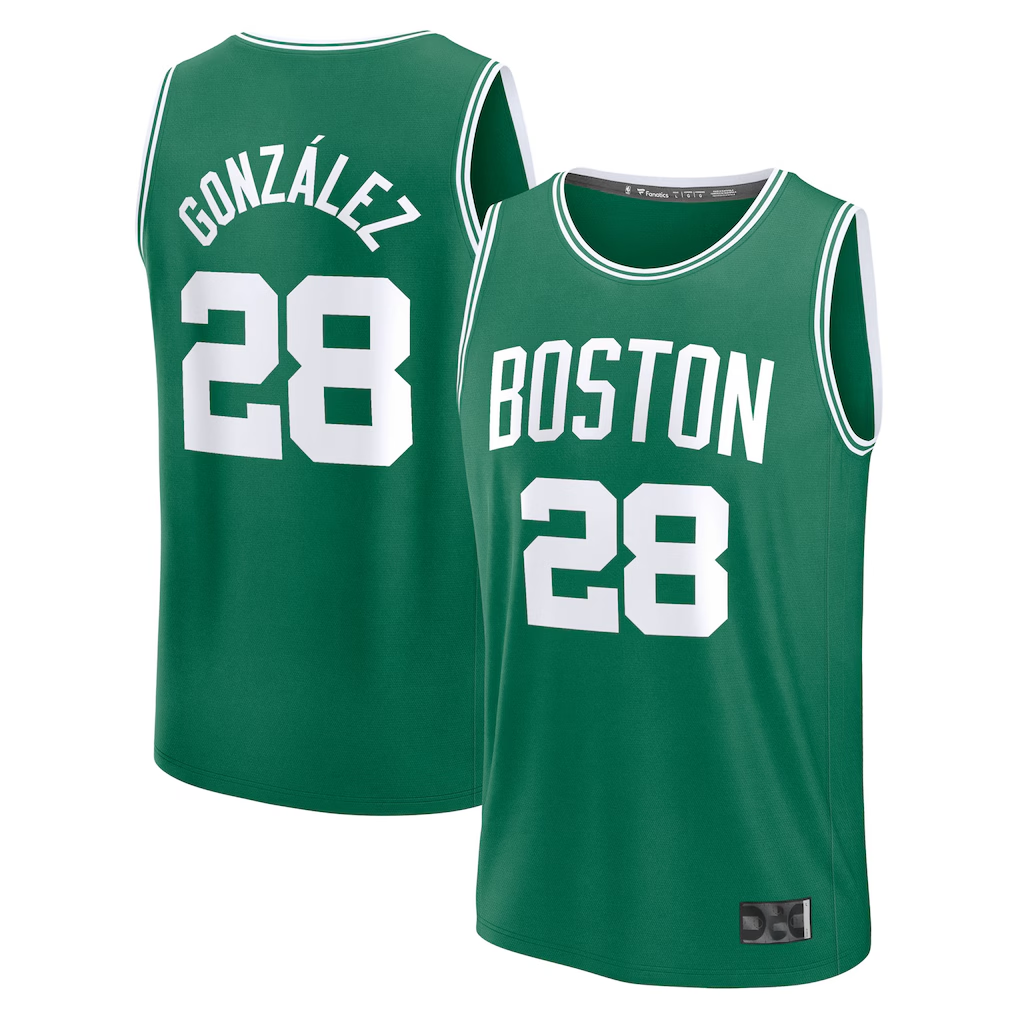 Kdoa B.Celtics #28 Hugo Gonzalez Kelly Green 2025  Draft First Round Pick Fast Break Replica Jerseys - Icon Edition