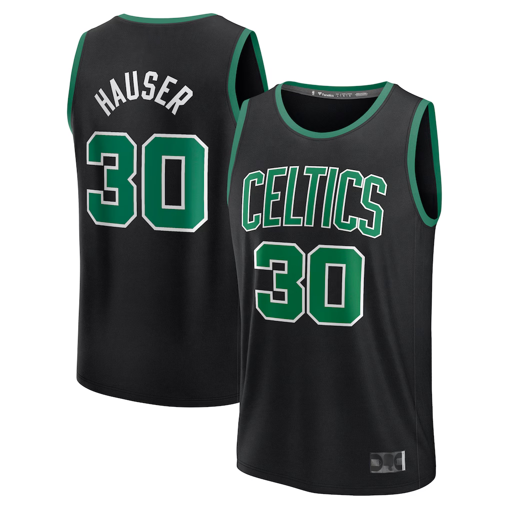Kdoa B.Celtics #30 Sam Hauser Black Fast Break Replica Player Jerseys - Statement Edition