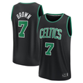 Kdoa B.Celtics #7 Jaylen Brown Black Fast Break Replica Player Jerseys - Statement Edition
