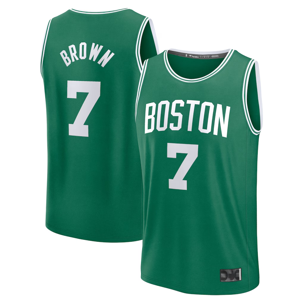 Kdoa B.Celtics #7 Jaylen Brown  Kelly Green Fast Break Replica Player Jerseys - Icon Edition