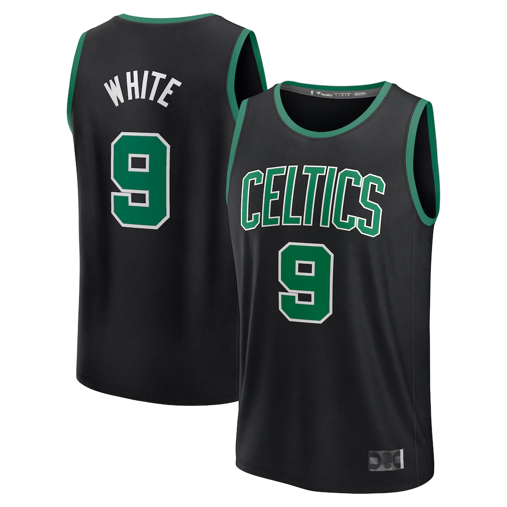 Kdoa B.Celtics #9 Derrick White  Black Fast Break Replica Player Jerseys - Statement Edition