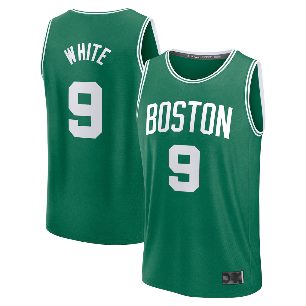 Kdoa B.Celtics #9 Derrick White  Kelly Green Fast Break Replica Player Jerseys - Icon Edition
