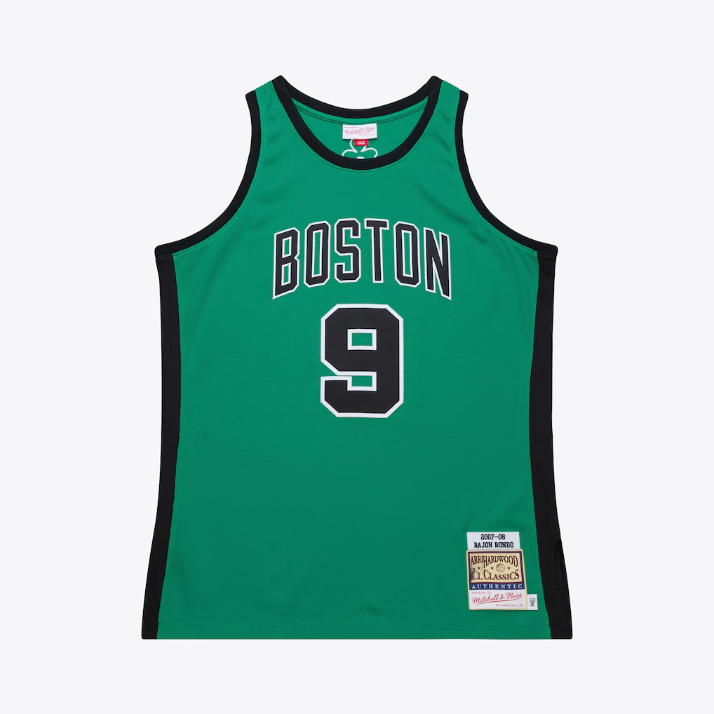 Kdoa B.Celtics #9 Rajon Rondo Mitchell & Ness Kelly Green 2007-08 Hardwood Classics Authentic Jerseys