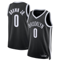 Kdoa B.Nets #0 Mikel Brown Jr. Black Swingman Jerseys - Icon Edition