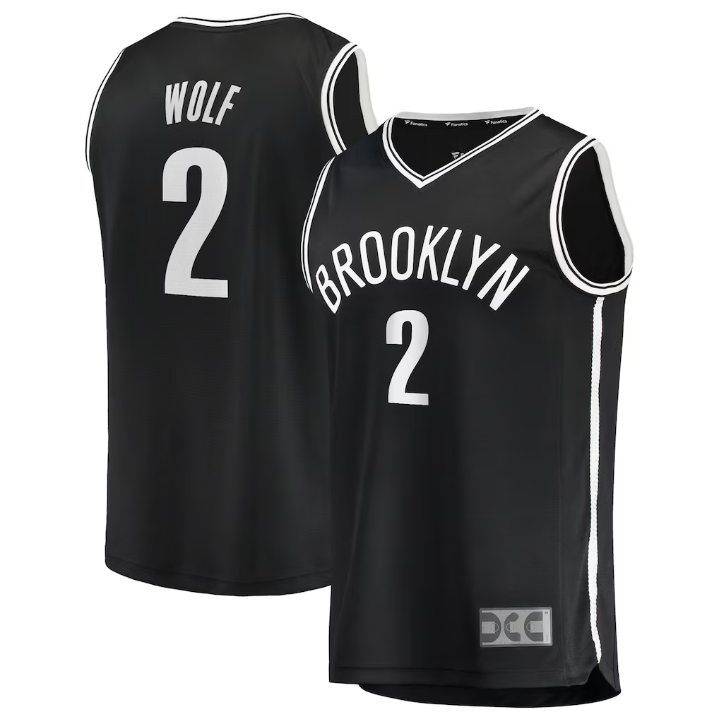 Kdoa B.Nets #2 Daniel Wolf Black Fast Break Replica Jerseys - Icon Edition