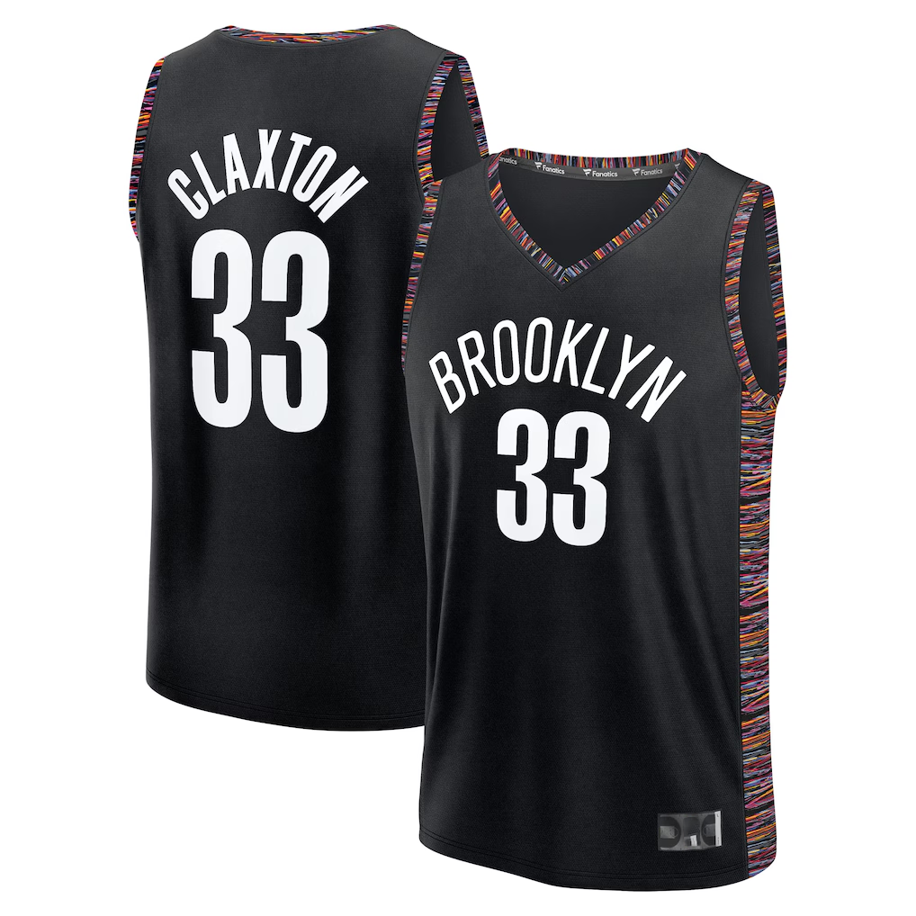 Kdoa B.Nets #33 Nic Claxton Black 202526 City Edition Fast Break Jerseys
