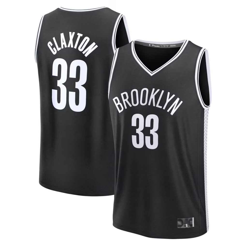 Kdoa B.Nets #33 Nic Claxton  Black Fast Break Replica Jerseys - Icon Edition