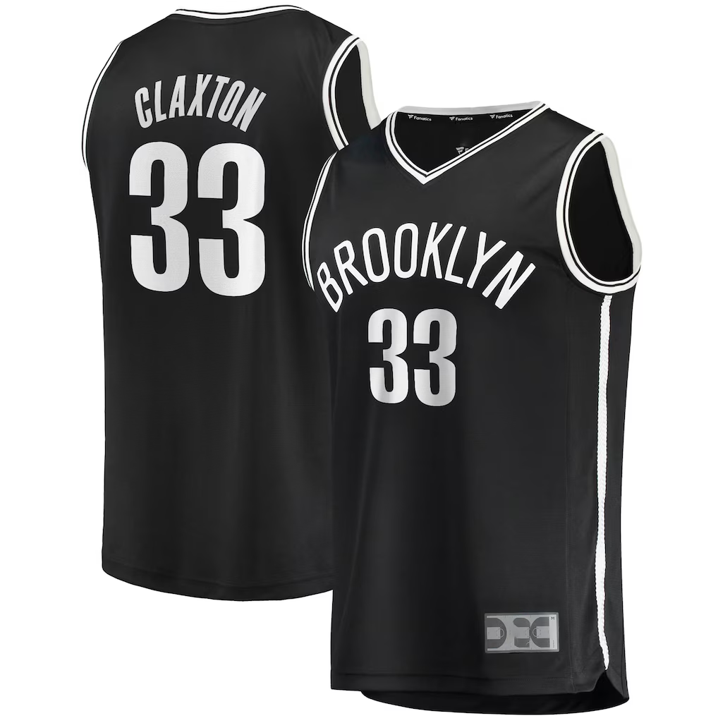 Kdoa B.Nets #33 Nicolas Claxton  Black Fast Break Replica Jerseys - Icon Edition