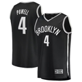 Kdoa B.Nets #4 Drake Powell Black Fast Break Replica Jerseys - Icon Edition