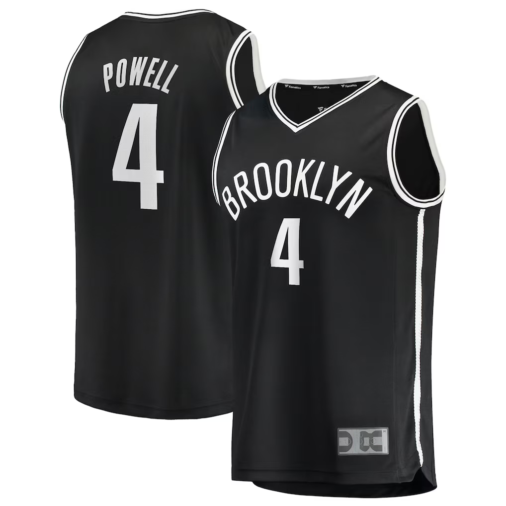 Kdoa B.Nets #4 Drake Powell Black Fast Break Replica Jerseys - Icon Edition