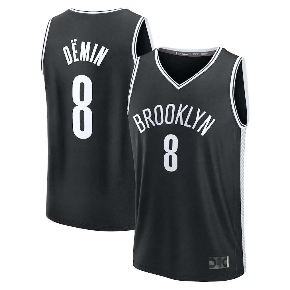 Kdoa B.Nets #8 Egor D?min Black Fast Break Replica Jerseys - Icon Edition