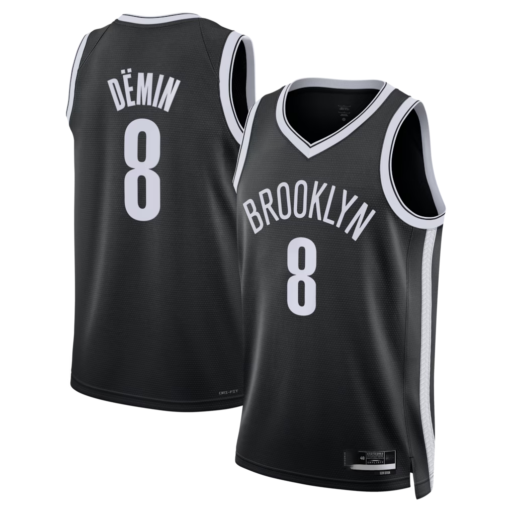 Kdoa B.Nets #8 Egor D?min Black Swingman Jerseys - Icon Edition