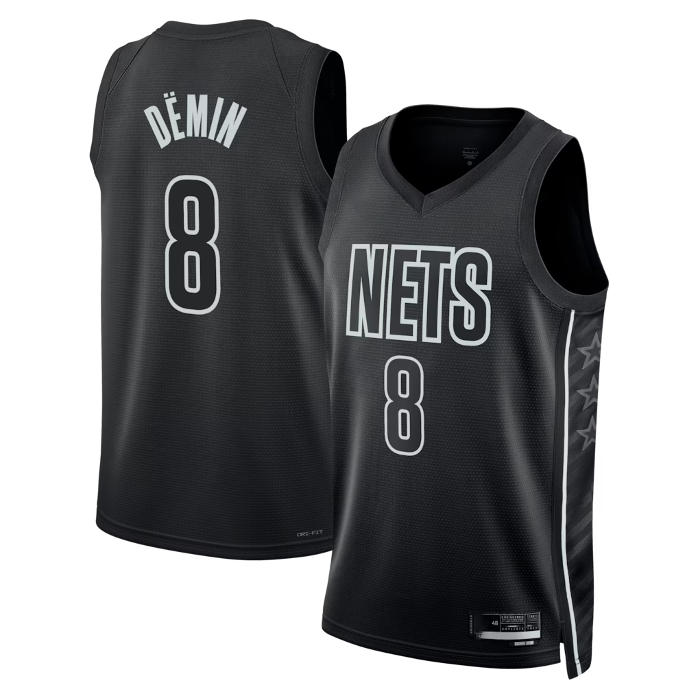 Kdoa B.Nets #8 Egor D?min  Black Swingman Jerseys - Statement Edition