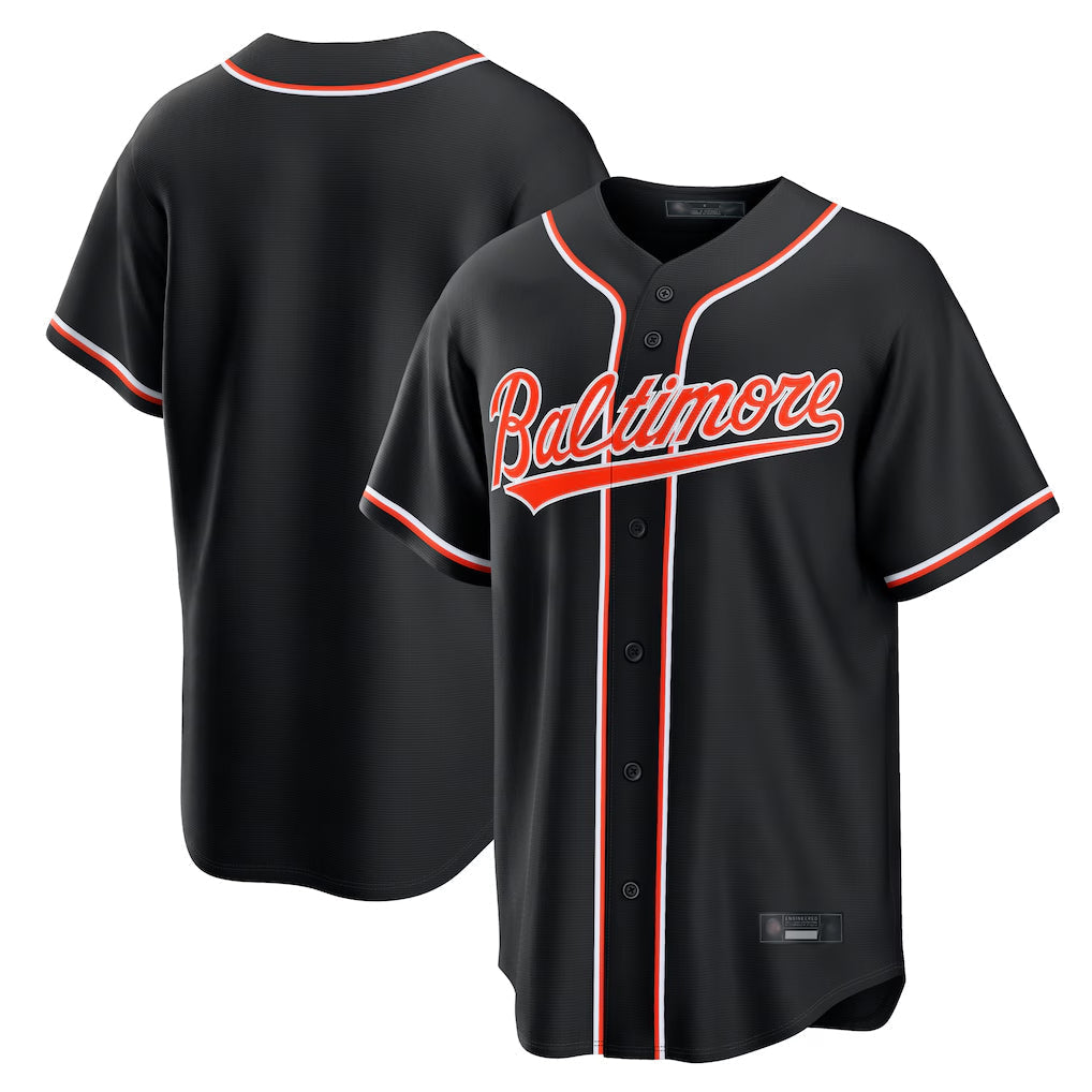 Kdoa B.Orioles Black Out Fashion Home Game Blank Player Stitched Jerseys