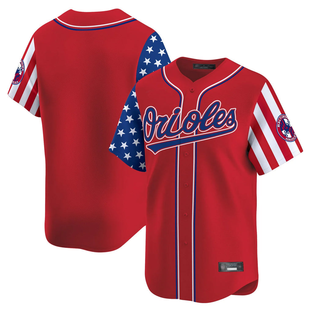 Kdoa B.Orioles Red Independence Day Vapor Premier Limited Home Game Blank Player Stitched Jerseys