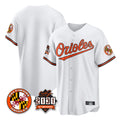 Kdoa B.Orioles White 30th Anniversary of 2131 Home Game Blank Player Stitched Jerseys