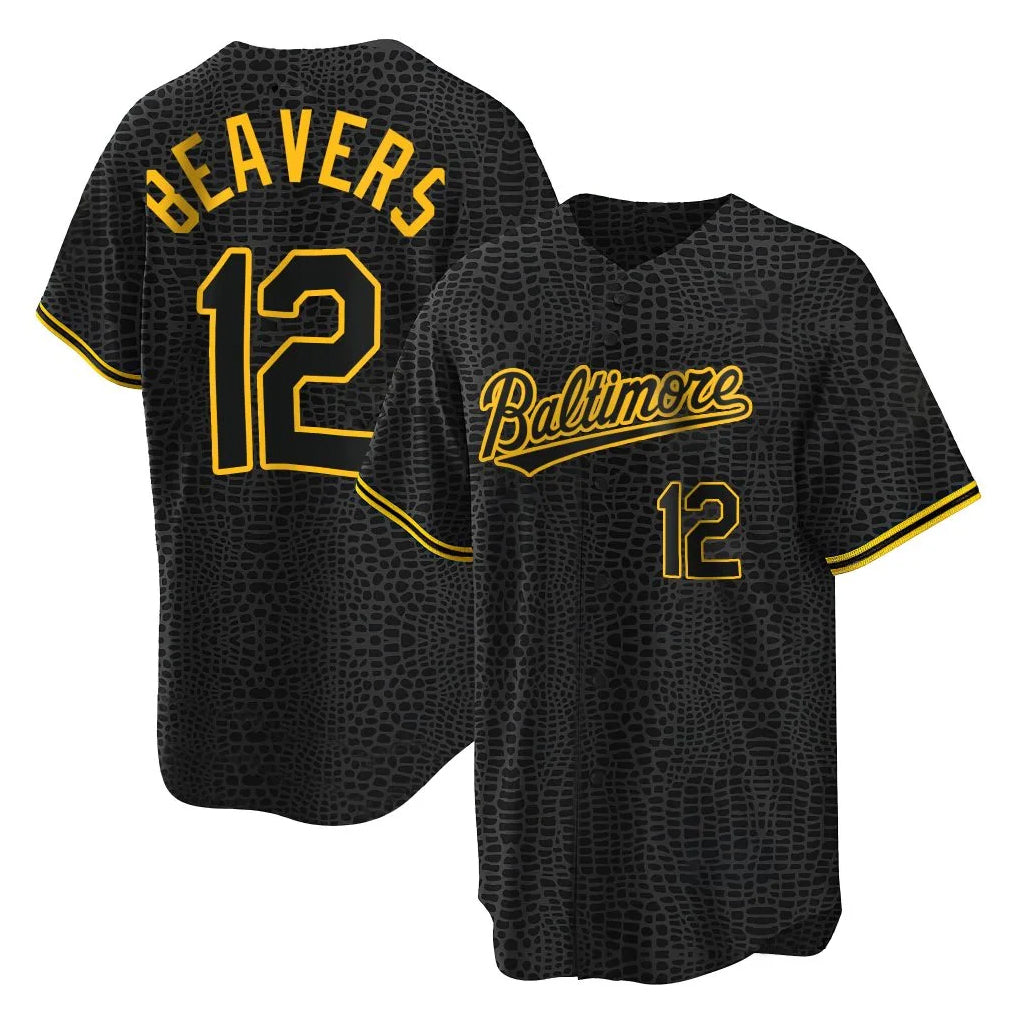 Kdoa B.Orioles #12 Dylan Beavers Player Black Snake Skin City Home Game Stitched Jerseys