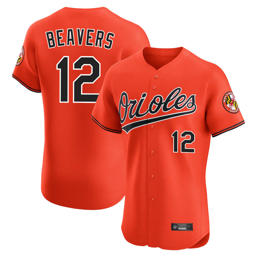 Kdoa B.Orioles #12 Dylan Beavers Player Orange Limited Elite Home Game Stitched Jerseys