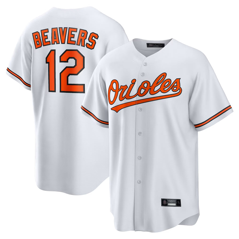 Kdoa B.Orioles #12 Dylan Beavers Player White Home Game Stitched Jerseys