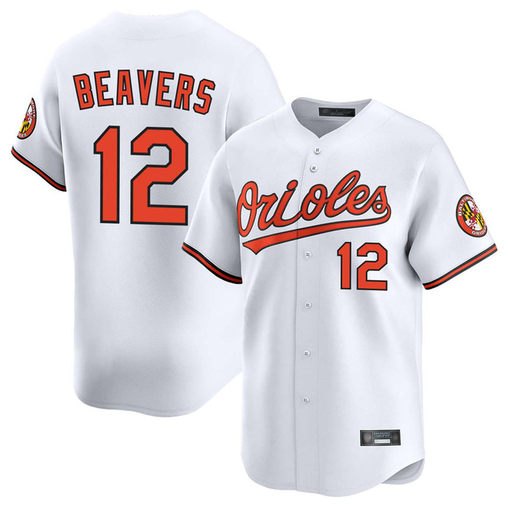 Kdoa B.Orioles #12 Dylan Beavers Player White Limited Home Game Stitched Jerseys