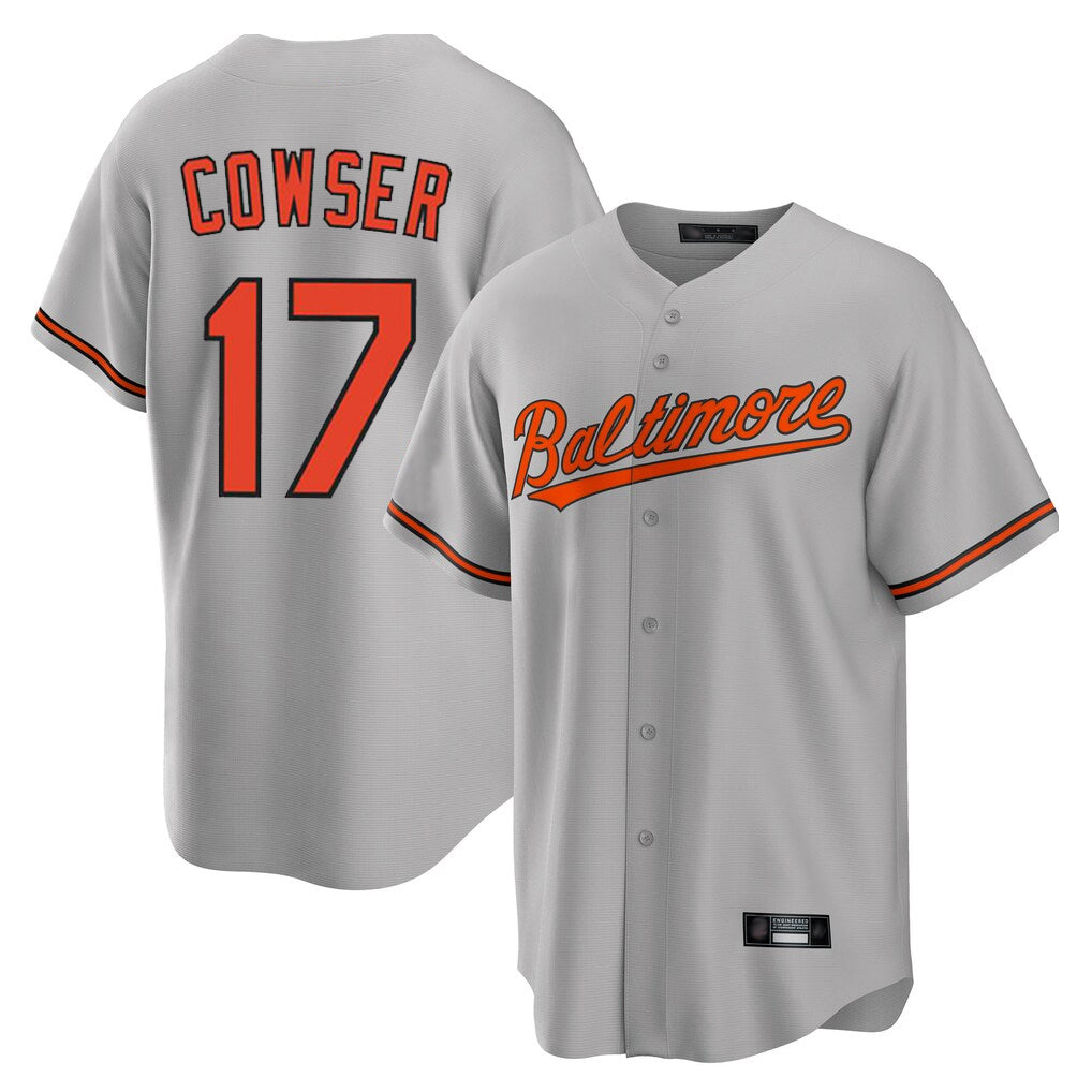 Kdoa B.Orioles #17 Colton Cowser Player Gray Home Game Stitched Jerseys