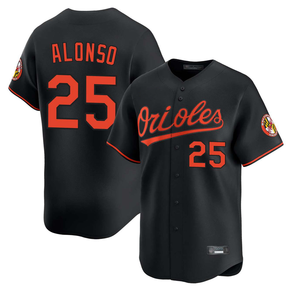 Kdoa B.Orioles #25 Pete Alonso Player Black Limited Home Game Stitched Jerseys