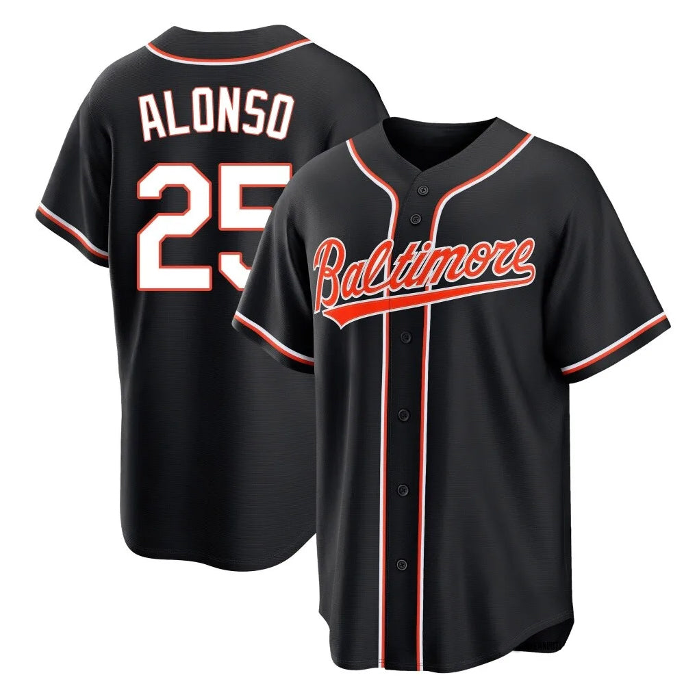 Kdoa B.Orioles #25 Pete Alonso Player Black Out Home Game Stitched Jerseys