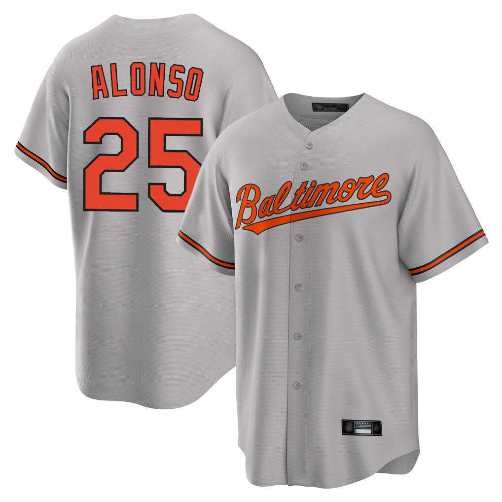 Kdoa B.Orioles #25 Pete Alonso Player Gray Home Game Stitched Jerseys