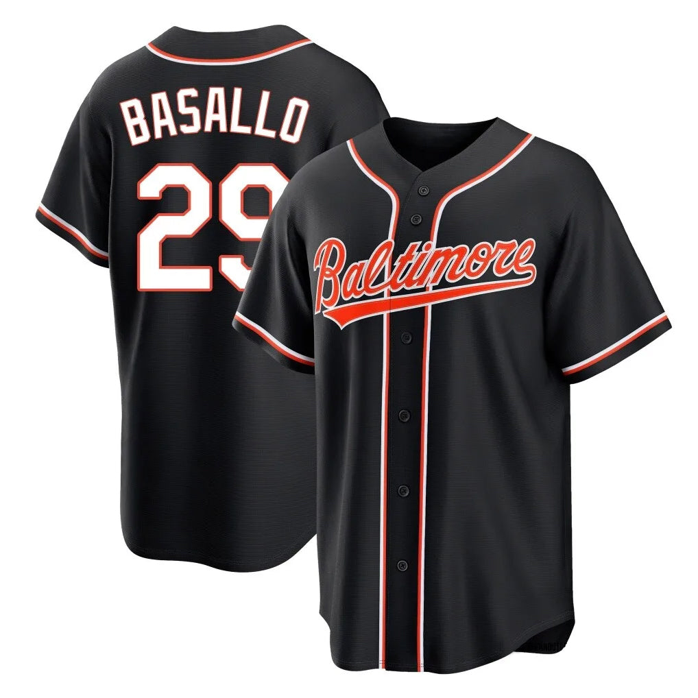Kdoa B.Orioles #29 Samuel Basallo Player Black Out Home Game Stitched Jerseys