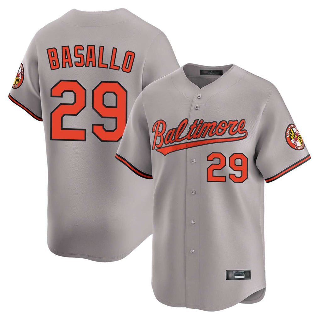 Kdoa B.Orioles #29 Samuel Basallo Player Gray Limited Home Game Stitched Jerseys