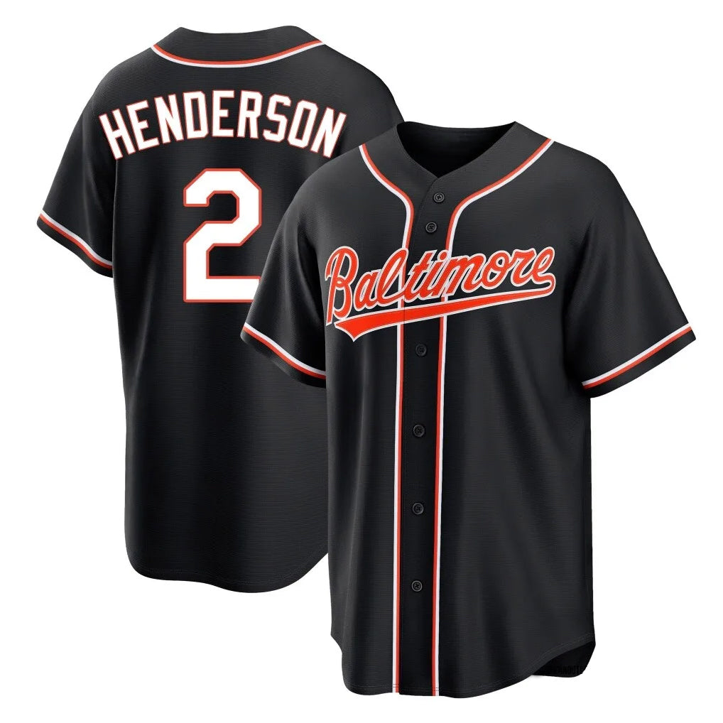 Kdoa B.Orioles #2 Gunnar Henderson Player Black Out Home Game Stitched Jerseys