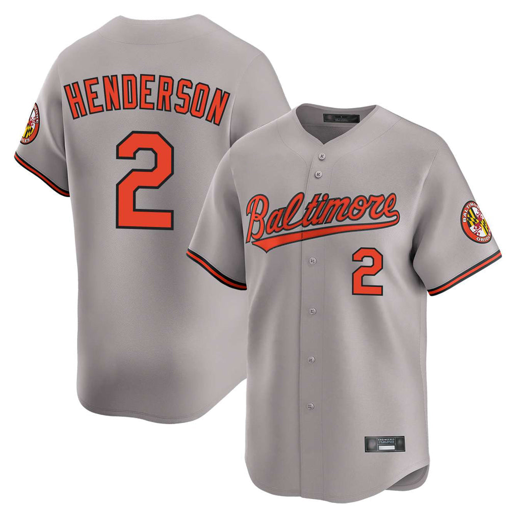 Kdoa B.Orioles #2 Gunnar Henderson Player Gray Limited Home Game Stitched Jerseys