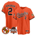 Kdoa B.Orioles #2 Gunnar Henderson Player Orange 30th Anniversary of 2131 Home Game Stitched Jerseys