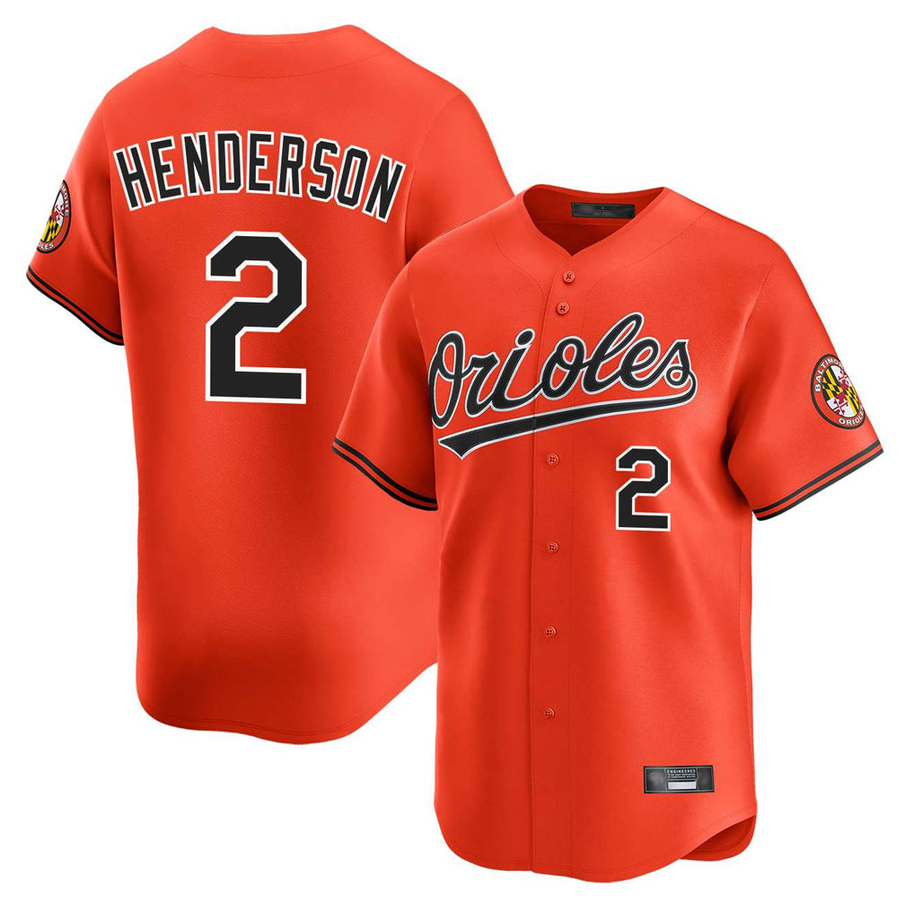 Kdoa B.Orioles #2 Gunnar Henderson Player Orange Limited Home Game Stitched Jerseys