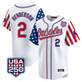 Kdoa B.Orioles #2 Gunnar Henderson Player White USA 250 Independence Day Vapor Premier Home Game Stitched Jerseys