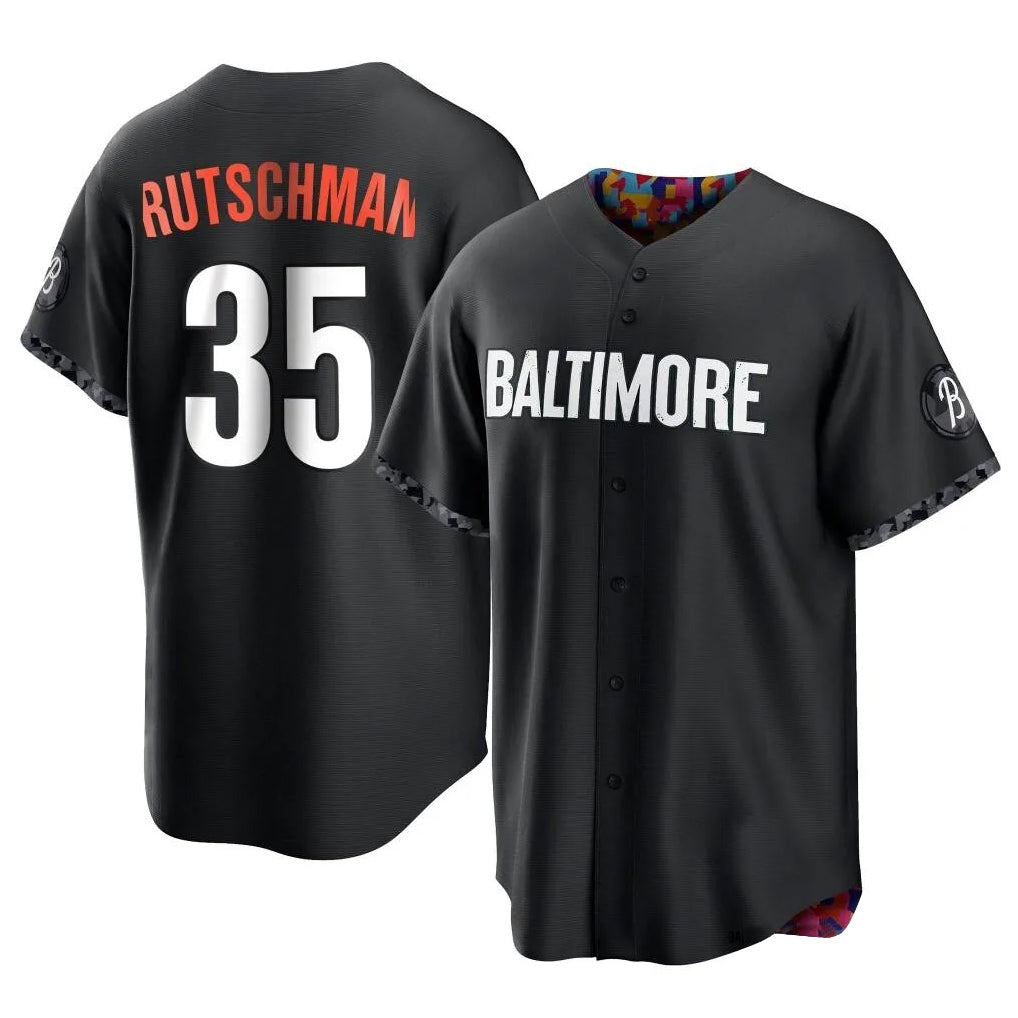 Kdoa B.Orioles #35 Adley Rutschman Black City Connect Home Game Stitched Jerseys