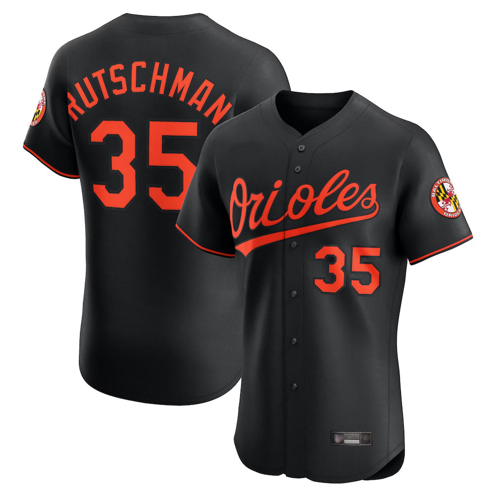 Kdoa B.Orioles #35 Adley Rutschman Player Black Limited Elite Home Game Stitched Jerseys