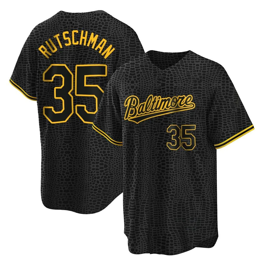 Kdoa B.Orioles #35 Adley Rutschman Black Snake Skin City Home Game Stitched Jerseys