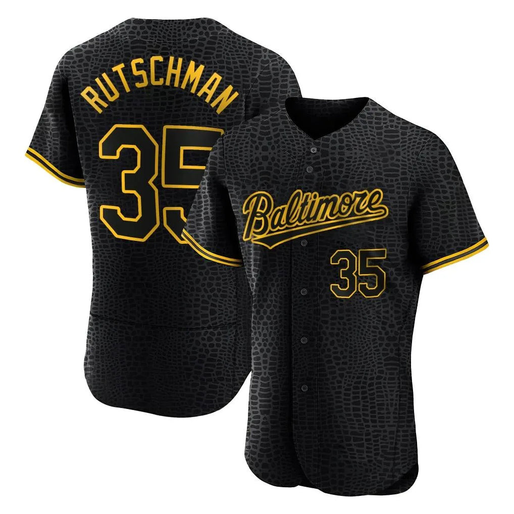 Kdoa B.Orioles #35 Adley Rutschman Black Snake Skin City Limited Elite Home Stitched Jerseys