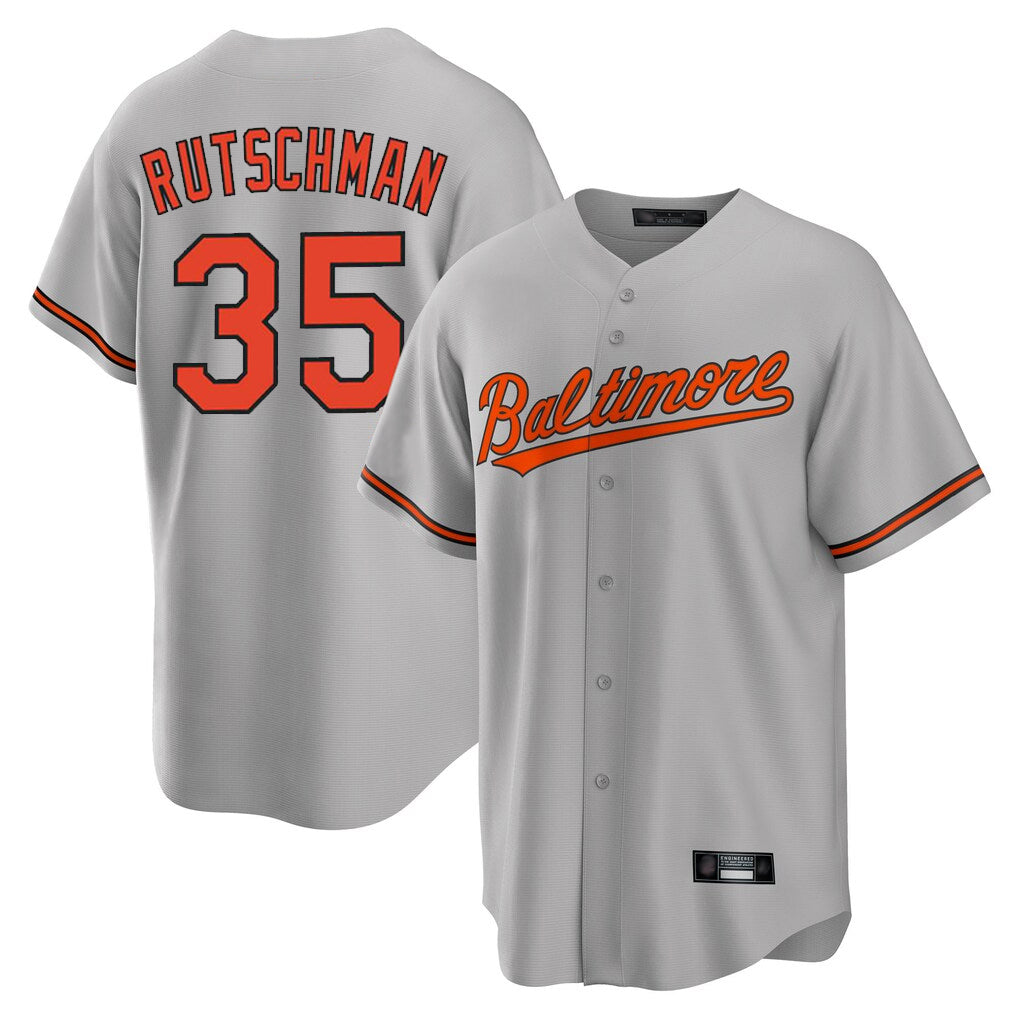 Kdoa B.Orioles #35 Adley Rutschman Gray Home Game Stitched Jerseys