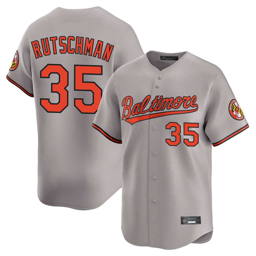 Kdoa B.Orioles #35 Adley Rutschman Player Gray Home Game Stitched Jerseys