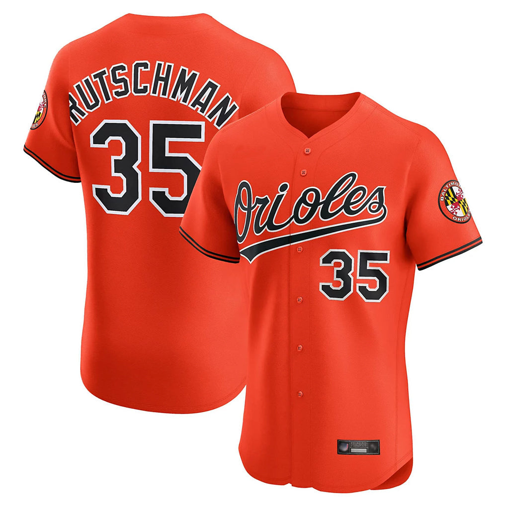 Kdoa B.Orioles #35 Adley Rutschman Orange T-shirt Limited Home Game Stitched Jerseys